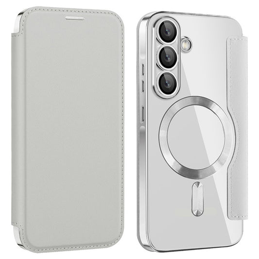 Custodia MagSafe per Samsung Galaxy A36 A366, Techsuit, SmartMag Book, Grigio