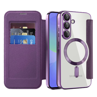 Custodia MagSafe per Samsung Galaxy A36 A366, Techsuit, SmartMag Book, Viola