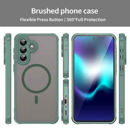 Custodia MagSafe per Samsung Galaxy A37 5G, Techsuit, HaloFrost II, Verde