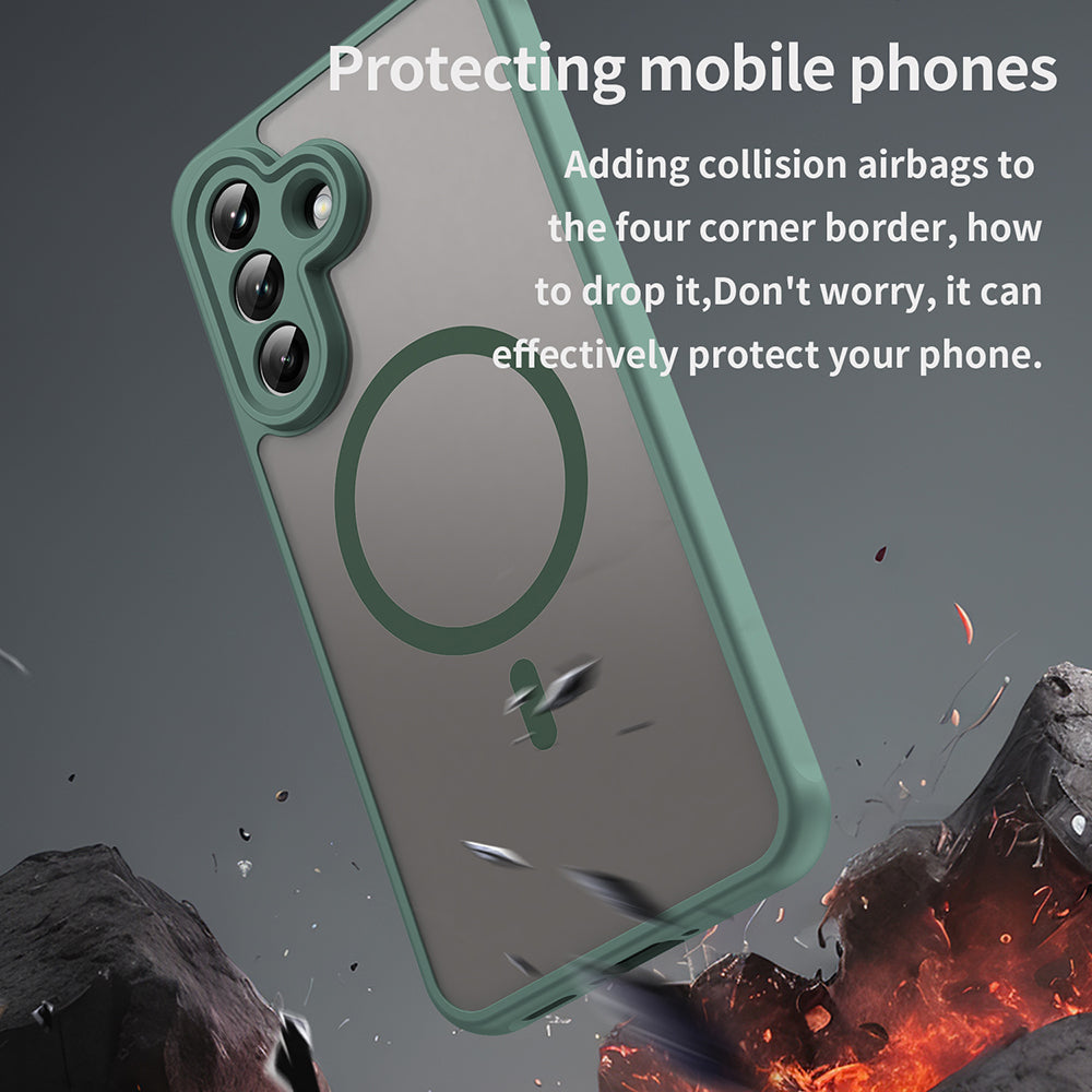 Custodia MagSafe per Samsung Galaxy A37 5G, Techsuit, HaloFrost II, Verde