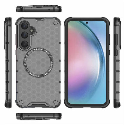 Custodia MagSafe per Samsung Galaxy A55 5G A556, Techsuit, HoneyComb Shield, Nera