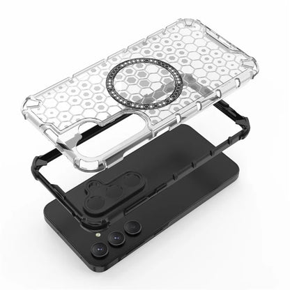 Custodia MagSafe per Samsung Galaxy A55 5G A556, Techsuit, HoneyComb Shield, Nera
