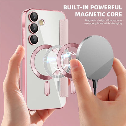 Custodia MagSafe per Samsung Galaxy A55 5G A556, Techsuit, SmartMag Book, Rosa