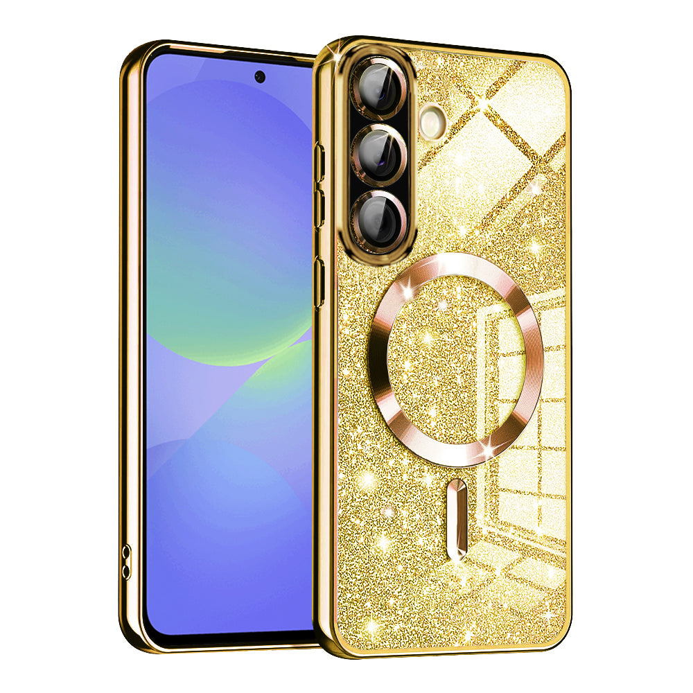 Custodia MagSafe per Samsung Galaxy A56 A566 / A36 A366, Techsuit, Luxury Glitter, Dorata