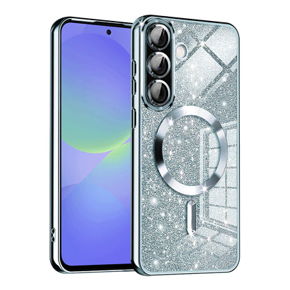 Custodia MagSafe per Samsung Galaxy A56 A566 / A36 A366, Techsuit, Luxury Glitter, Blu