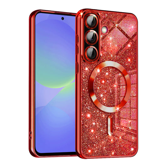 Custodia MagSafe per Samsung Galaxy A56 A566 / A36 A366, Techsuit, Luxury Glitter, Rosa