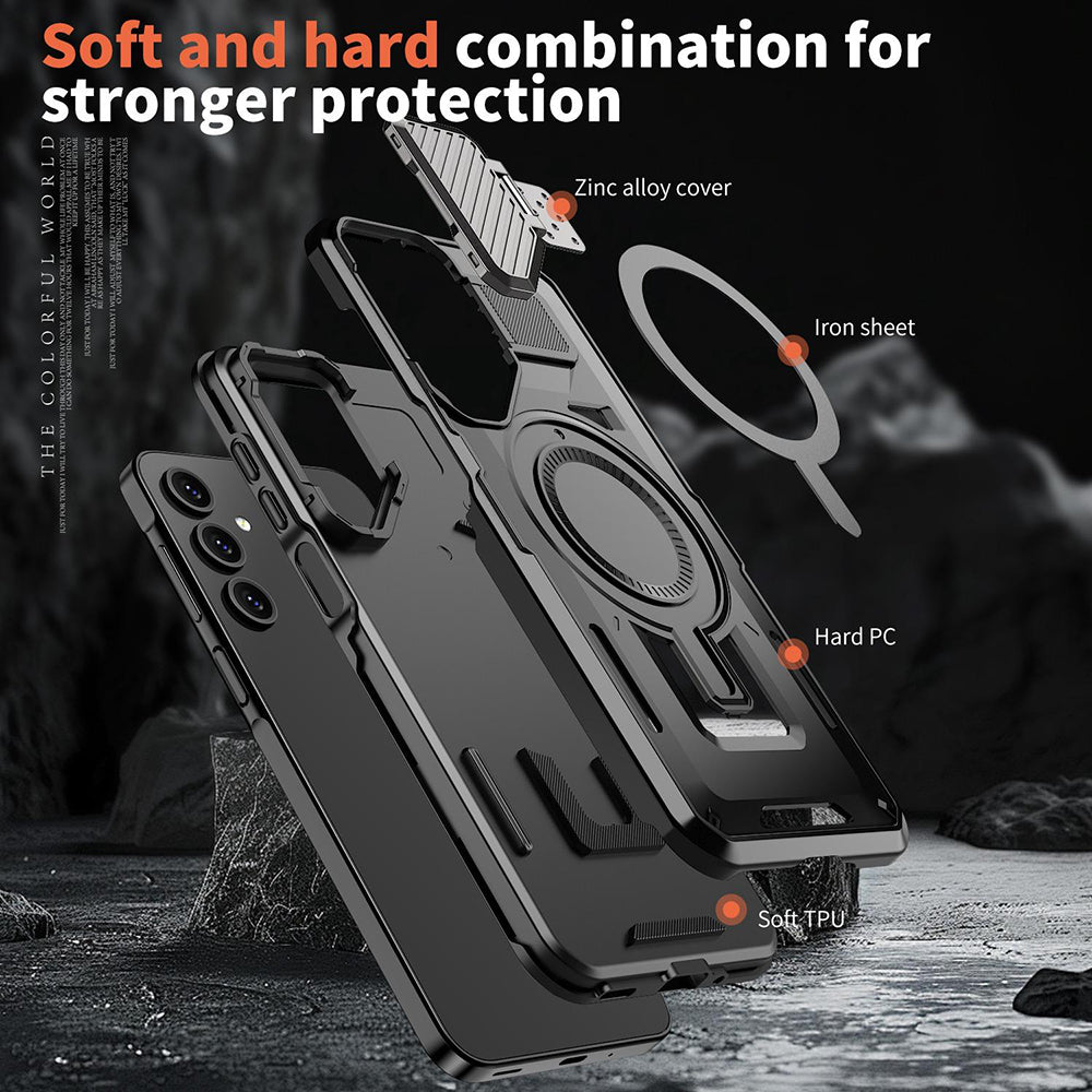 Custodia MagSafe per Samsung Galaxy A56 A566, Techsuit, CamVault, Nera