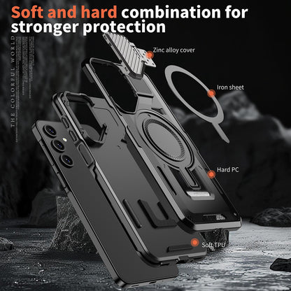 Custodia MagSafe per Samsung Galaxy A56 A566, Techsuit, CamVault, Nera