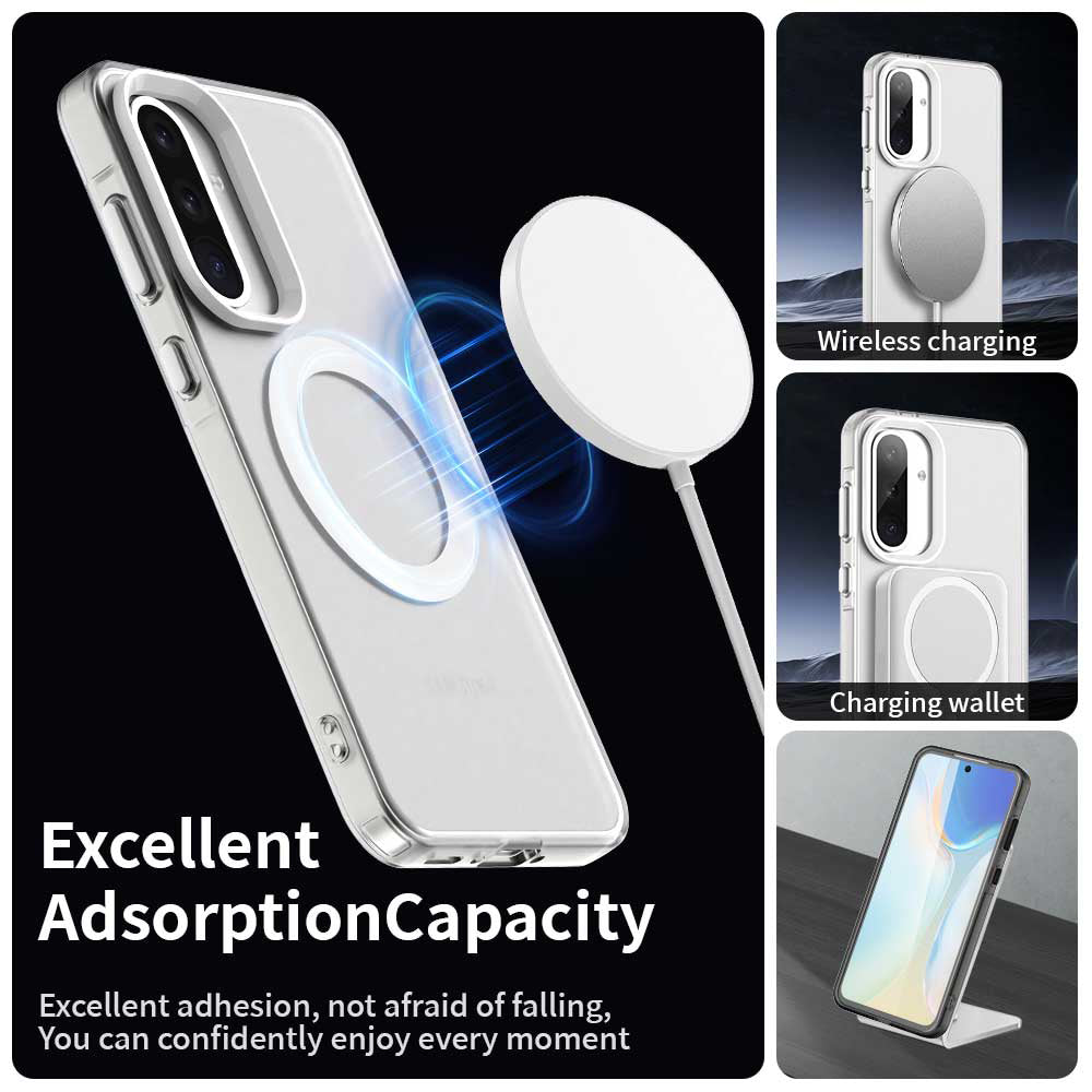 Custodia MagSafe per Samsung Galaxy A56 A566, Techsuit, CandyCase, Bianca