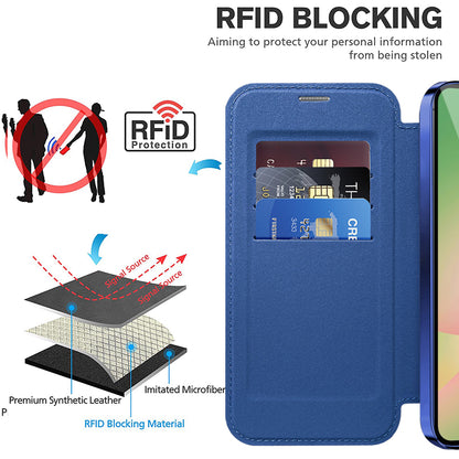 Custodia MagSafe per Samsung Galaxy A56 A566, Techsuit, SmartMag Book, Blu