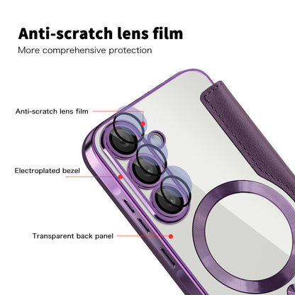 Custodia MagSafe per Samsung Galaxy A56 A566, Techsuit, SmartMag Book, Viola