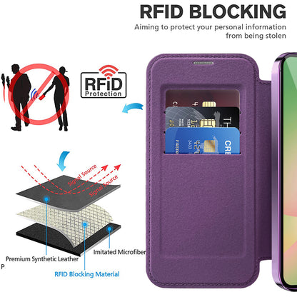 Custodia MagSafe per Samsung Galaxy A56 A566, Techsuit, SmartMag Book, Viola