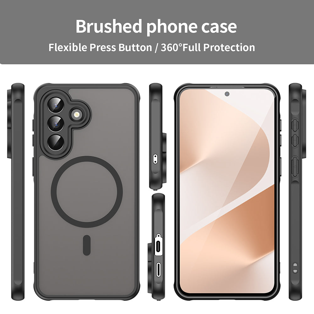 Custodia MagSafe per Samsung Galaxy A57 5G, Techsuit, HaloFrost II, Nera