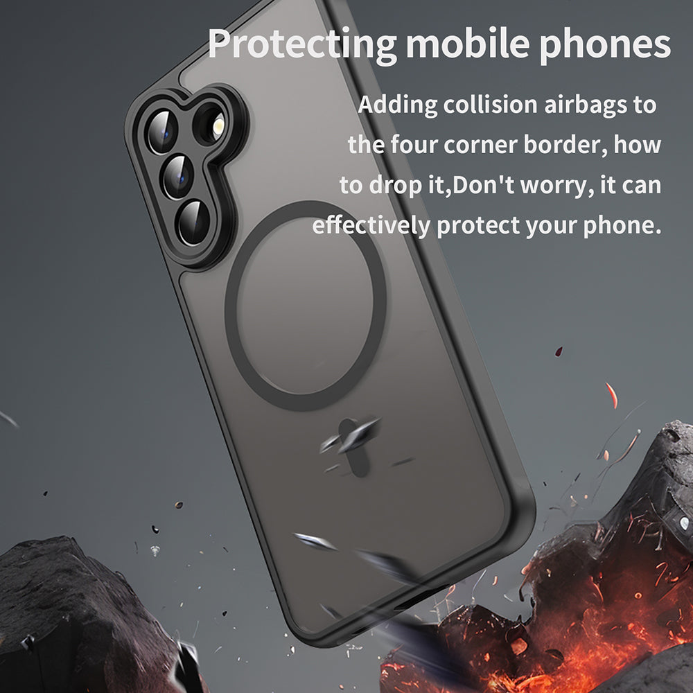 Custodia MagSafe per Samsung Galaxy A57 5G, Techsuit, HaloFrost II, Nera