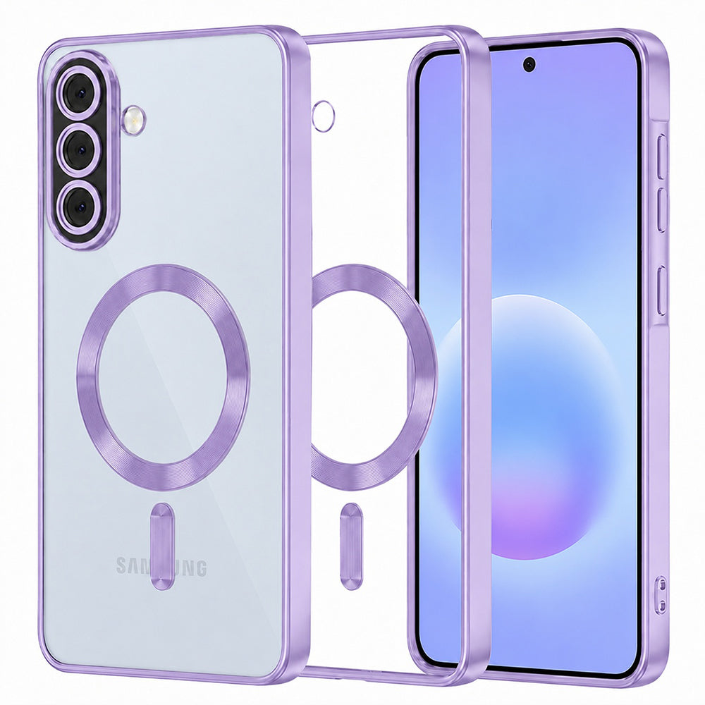Custodia MagSafe per Samsung Galaxy A57 5G, Techsuit, Luxury Crystal, Viola Chiaro
