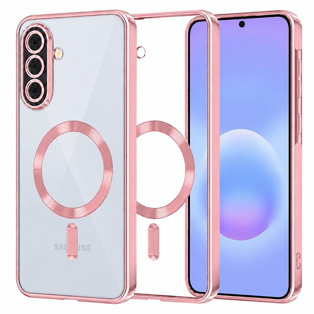 Custodia MagSafe per Samsung Galaxy A57 5G, Techsuit, Luxury Crystal, Rosa