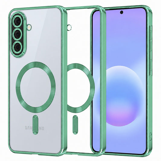 Custodia MagSafe per Samsung Galaxy A57 5G, Techsuit, Luxury Crystal, Verde Chiaro