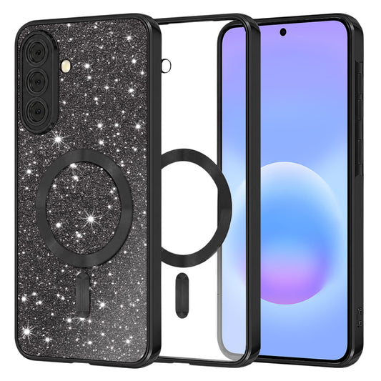 Custodia MagSafe per Samsung Galaxy A57 5G, Techsuit, Luxury Glitter, Nera