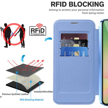 Custodia MagSafe per Samsung Galaxy A57 5G, Techsuit, SmartMag Book, Blu