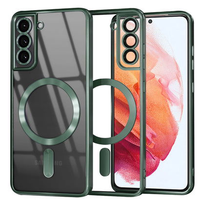 MagSafe Case for Samsung Galaxy S21 5G G991, Techsuit, Luxury Crystal, Dark Green
