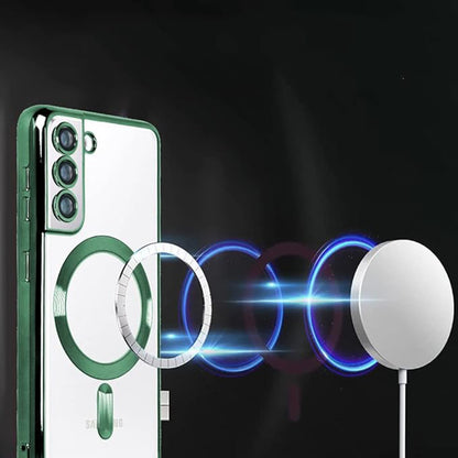 Custodia MagSafe per Samsung Galaxy S21 FE 5G G990, Techsuit, Luxury Crystal, Nera