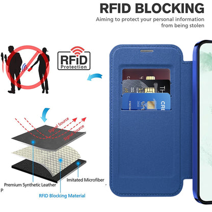 MagSafe Case for Samsung Galaxy S22+ 5G S906, Techsuit, SmartMag Book, Blue