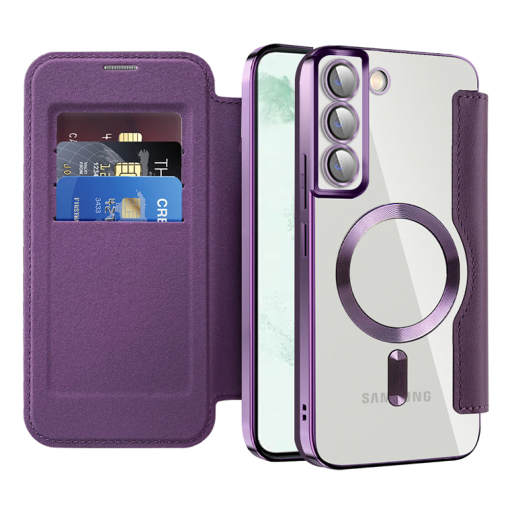 Custodia MagSafe per Samsung Galaxy S22+ 5G S906, Techsuit, SmartMag Book, Viola