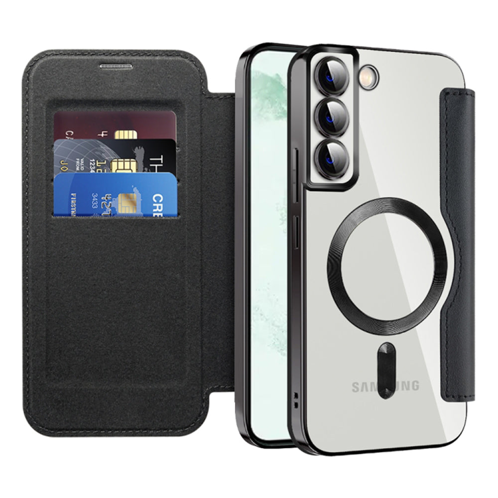Custodia MagSafe per Samsung Galaxy S22+ 5G S906, Techsuit, SmartMag Book, Nera
