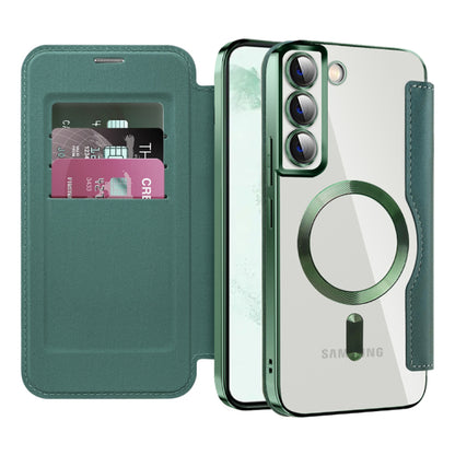 Custodia MagSafe per Samsung Galaxy S22+ 5G S906, Techsuit, SmartMag Book, Verde