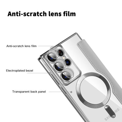 Custodia MagSafe per Samsung Galaxy S22 Ultra 5G S908, Techsuit, SmartMag Book, Grigio