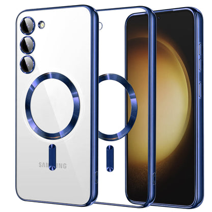 Custodia MagSafe per Samsung Galaxy S23+ S916, Techsuit, Luxury Crystal, Blu Scuro