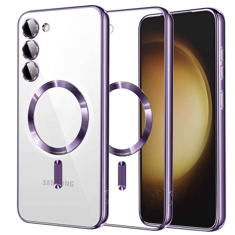 Custodia MagSafe per Samsung Galaxy S23+ S916, Techsuit, Luxury Crystal, Viola Chiaro