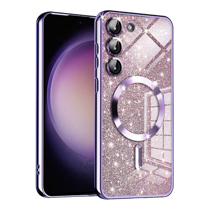 Custodia MagSafe per Samsung Galaxy S23+ S916, Techsuit, Luxury Glitter, Viola Chiaro