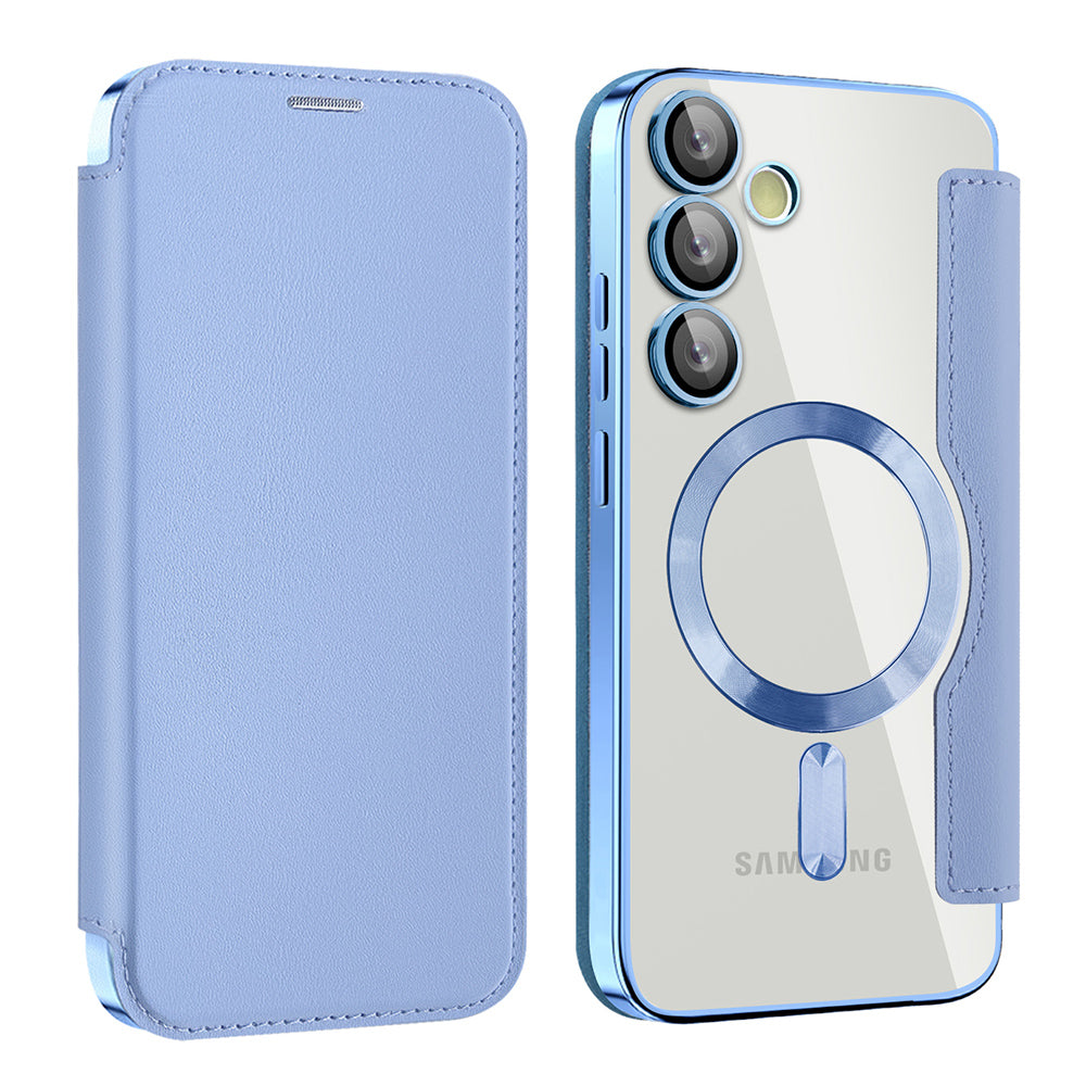 Custodia MagSafe per Samsung Galaxy S23+ S916, Techsuit, SmartMag Book, Blu