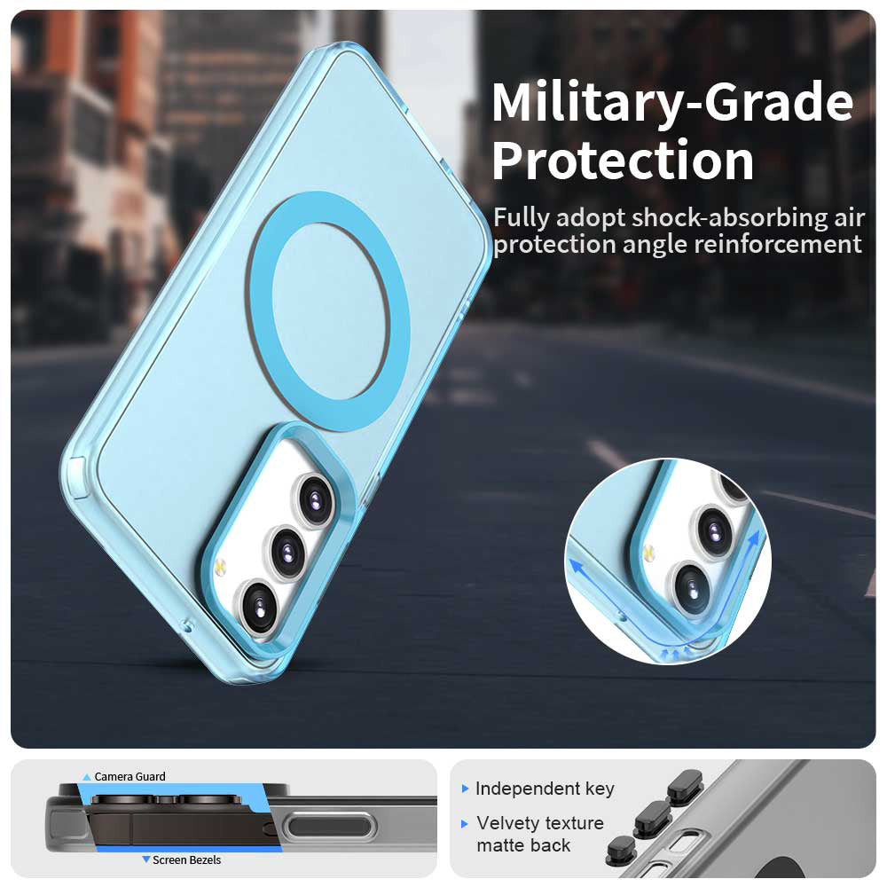 Custodia MagSafe per Samsung Galaxy S23 S911, Techsuit, CandyCase, Blu