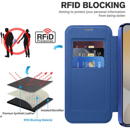 Custodia MagSafe per Samsung Galaxy S23 S911, Techsuit, SmartMag Book, Blu