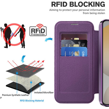 Custodia MagSafe per Samsung Galaxy S23 S911, Techsuit, SmartMag Book, Viola