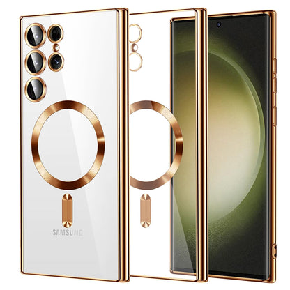 Custodia MagSafe per Samsung Galaxy S23 Ultra S918, Techsuit, Luxury Crystal, Dorata