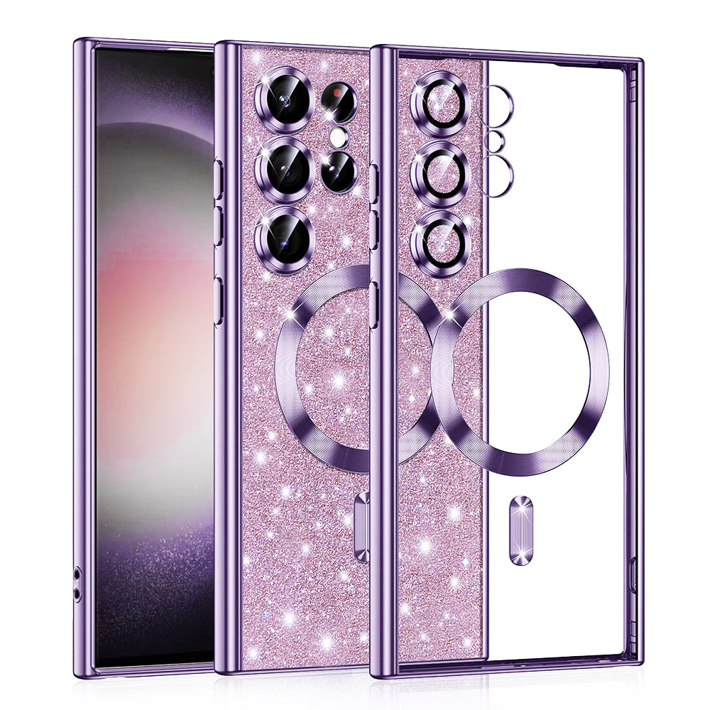 MagSafe Case for Samsung Galaxy S23 Ultra S918, Techsuit, Luxury Glitter, Light Purple