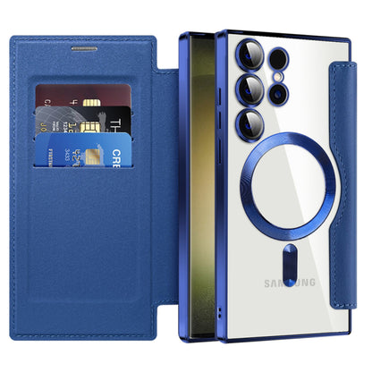 Custodia MagSafe per Samsung Galaxy S23 Ultra S918, Techsuit, SmartMag Book, Blu