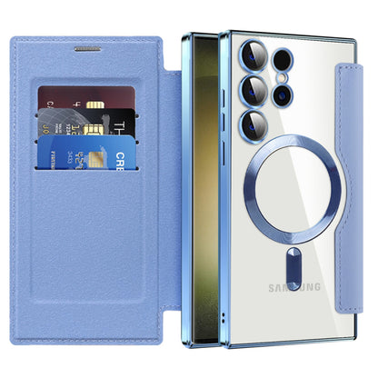 Custodia MagSafe per Samsung Galaxy S23 Ultra S918, Techsuit, SmartMag Book, Blu