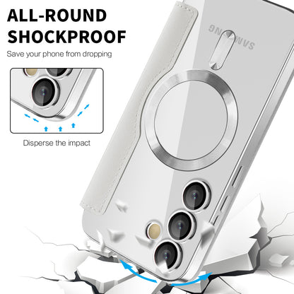Custodia MagSafe per Samsung Galaxy S24 FE S721, Techsuit, SmartMag Book, Grigio