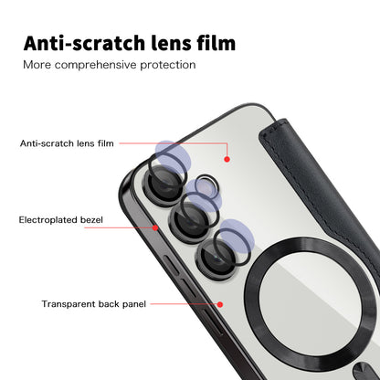 Custodia MagSafe per Samsung Galaxy S24 FE S721, Techsuit, SmartMag Book, Nera