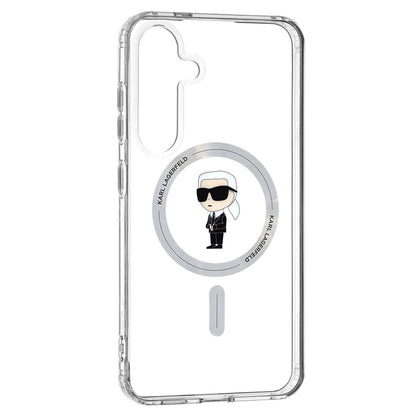 Custodia MagSafe per Samsung Galaxy S24+ S926, Karl Lagerfeld, IML Ikonik Karl, Trasparente