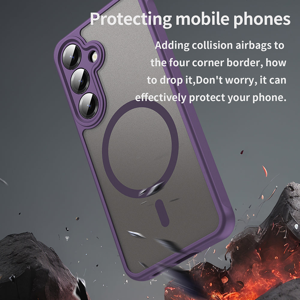 Custodia MagSafe per Samsung Galaxy S24+ S926, Techsuit, HaloFrost II, Viola