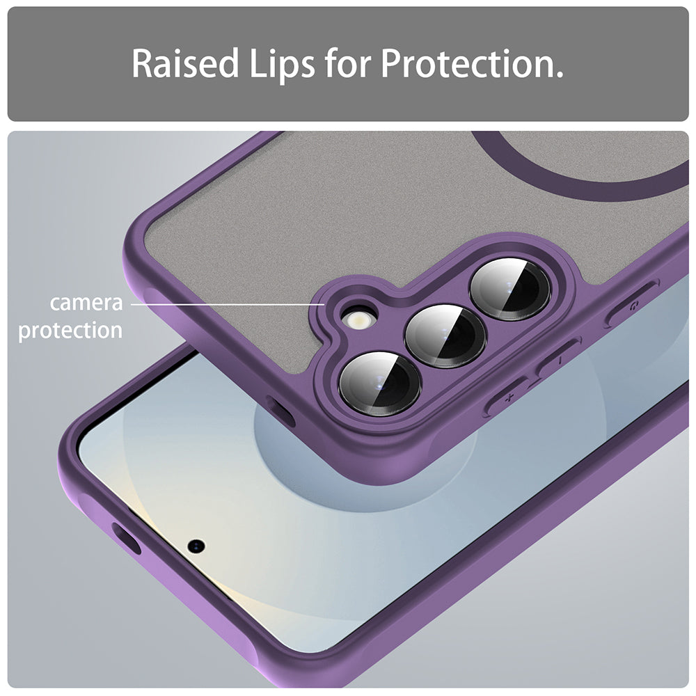 Custodia MagSafe per Samsung Galaxy S24+ S926, Techsuit, HaloFrost II, Viola