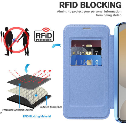 Custodia MagSafe per Samsung Galaxy S24+ S926, Techsuit, SmartMag Book, Blu