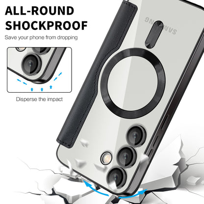 Custodia MagSafe per Samsung Galaxy S24+ S926, Techsuit, SmartMag Book, Nera