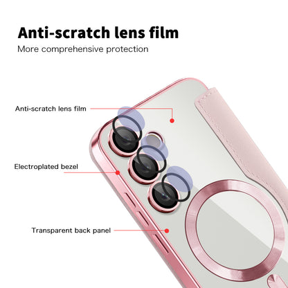 Custodia MagSafe per Samsung Galaxy S24+ S926, Techsuit, SmartMag Book, Rosa