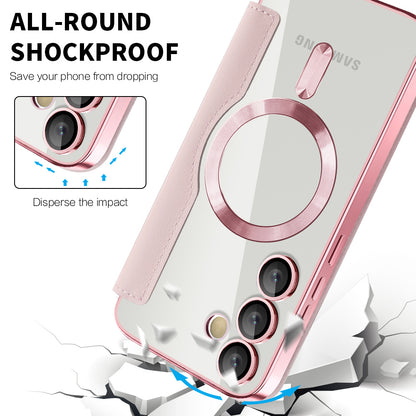 Custodia MagSafe per Samsung Galaxy S24+ S926, Techsuit, SmartMag Book, Rosa